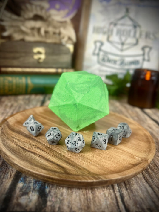 Rowan | DiceBomb™ Dice Set Inside | Rain Clouds & Moss Scented Bath Bomb | Official Altheya: The Dragon Empire Collection