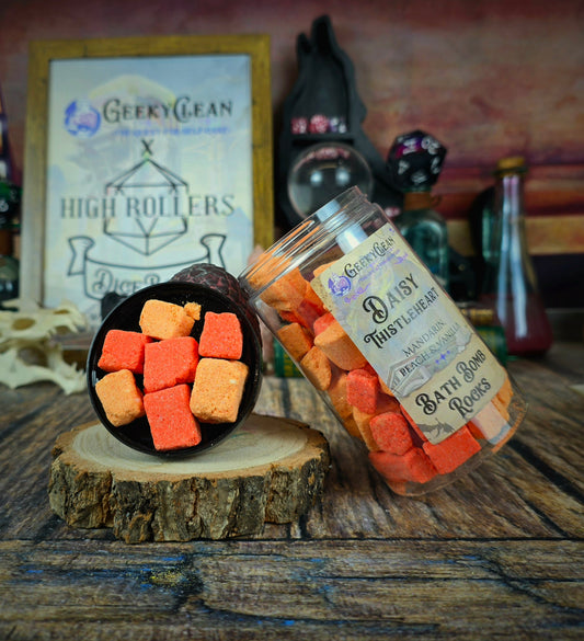 Daisy Thistleheart | Mandarin, Peach & Vanilla Scented Bath Bomb Rocks | High Rollers Official Altheya: The Dragon Empire Collection