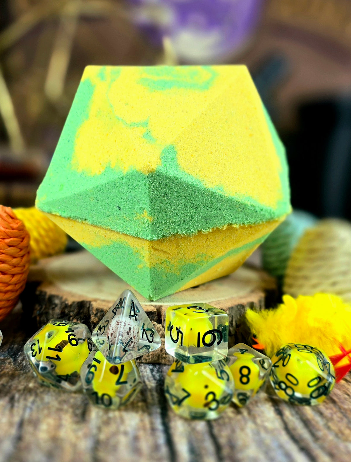 Roll and Roost | Limited Spring Giant Dice Bath Bomb with Chicken Dice Set