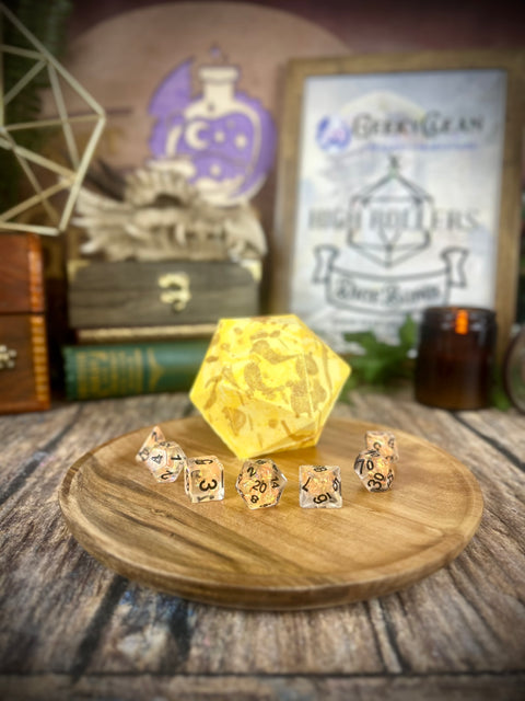 Xantheus Auregan | DiceBomb™ Dice Set Inside | Spiced Leather & Cedar Scented Bath Bomb | Official Altheya: The Dragon Empire Collection