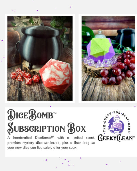 DiceBomb™ Monthly Subscription Box – Premium Dice Bath Bomb