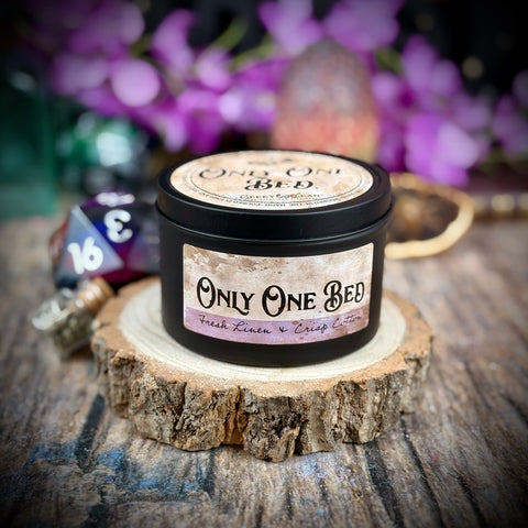 Only One Bed Candle| Fresh Linen & Crisp Cotton |  Romantasy