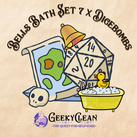 Bells Baths Set | DiceBomb™ Dice Set Inside | 7 Set Bath Bombs