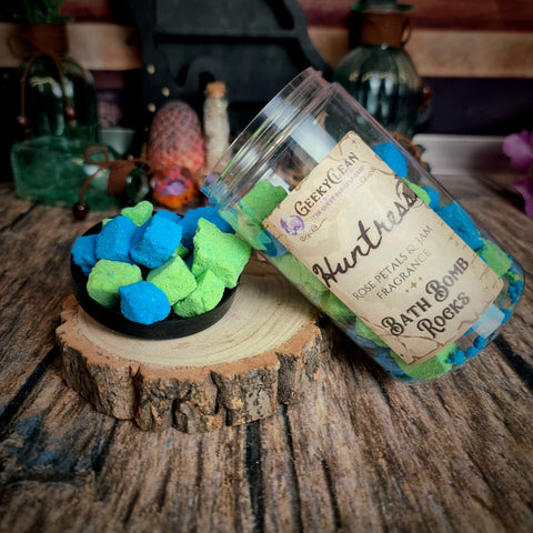 Huntress  | Vox Bathina Bath Bomb | Rose Petal Jam Scented Bath Rocks