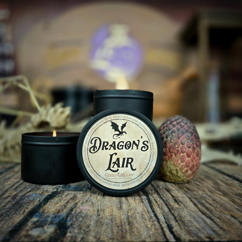 Dragon's Lair Candle | Wood Smoke & Amber | Embark on a Scented Adventure