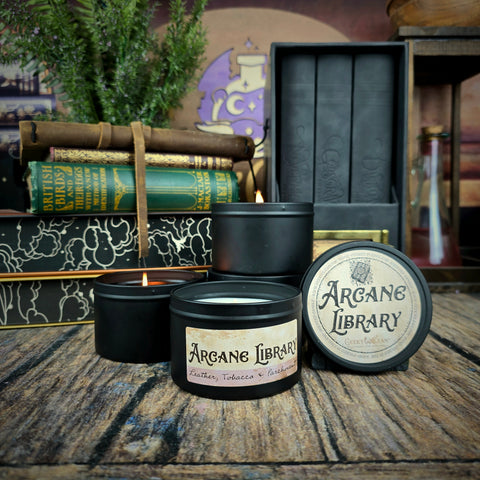 Arcane Library Candle | Leather, Tobacco & Parchment | Embark on a Scented Adventure