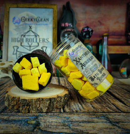 Xantheus Auregan | Spiced Leather & Cedar Scented Bath Bomb Rocks | High Rollers Official Altheya: The Dragon Empire Collection