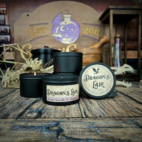 Dragon's Lair Candle | Wood Smoke & Amber | Embark on a Scented Adventure