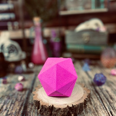 Bardic Inspiration | DiceBomb™ Mystery Dice Set Inside | Bubblegum and Candyfloss Scented Bath Bomb